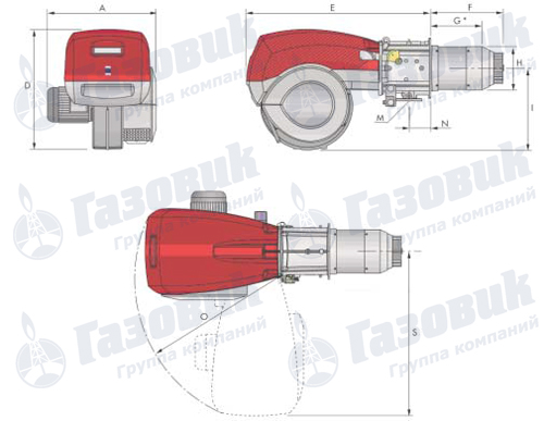 Габаритные размеры Riello RS 300-400-500-650-800/E – EV BLU